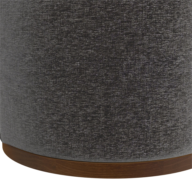 Burke Accent Swivel Chair in Charcoal Fabric