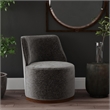 Burke Accent Swivel Chair in Charcoal Fabric