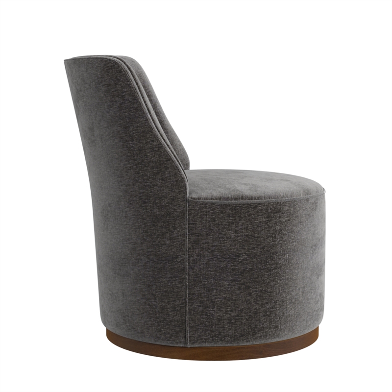 Burke Accent Swivel Chair in Charcoal Fabric
