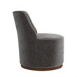 Burke Accent Swivel Chair in Charcoal Fabric