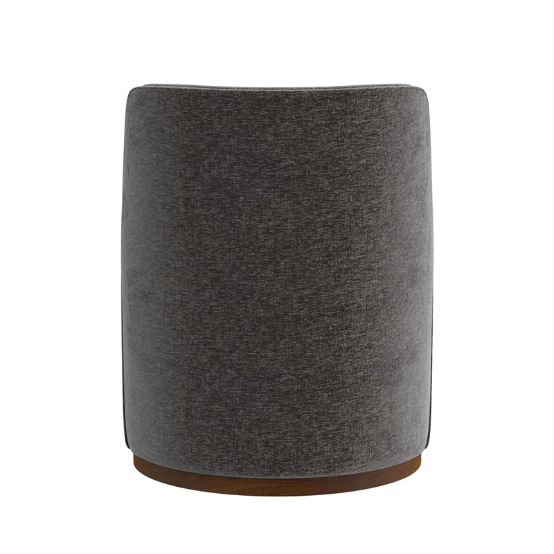 Burke Accent Swivel Chair in Charcoal Fabric