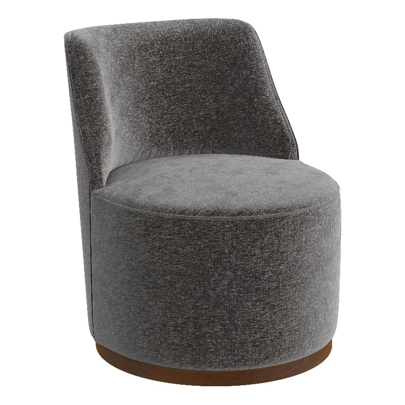 Burke Accent Swivel Chair in Charcoal Fabric