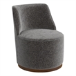 Burke Accent Swivel Chair in Charcoal Fabric