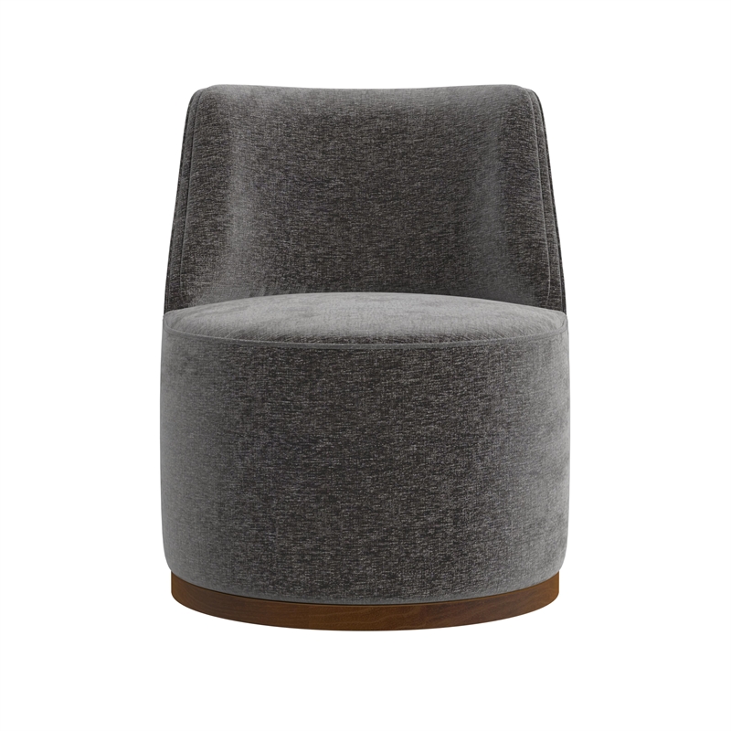 Burke Accent Swivel Chair in Charcoal Fabric
