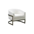 Bassett Mirror Neve Metal & Fabric Accent Chair in Gold/Ivory White