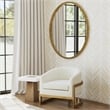 Bassett Mirror Neve Metal & Fabric Accent Chair in Gold/Ivory White