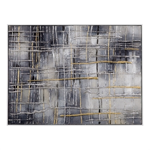 Logistics in Silver and Gold on Gallery Wrapped Canvas Fabric
