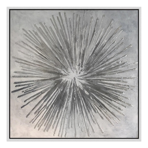 Energy Burst in White Frame on Gallery Wrapped Canvas Fabric