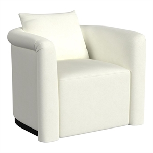 kloe oversized accent chair in ivory white fabric