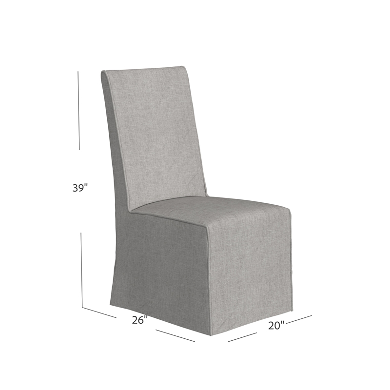 Mackie Dining Chair in Gray Fabric and Wood
