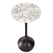 Talley Accent Table in Matte Black Metal and Marble