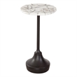 Talley Accent Table in Matte Black Metal and Marble