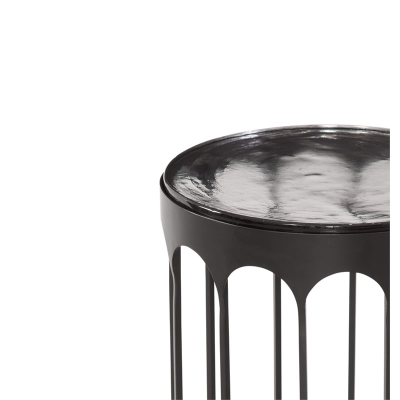 Hartley Accent Table in Matte Black Metal