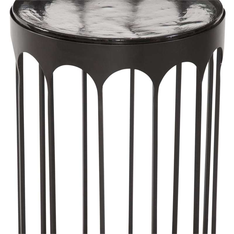 Hartley Accent Table in Matte Black Metal