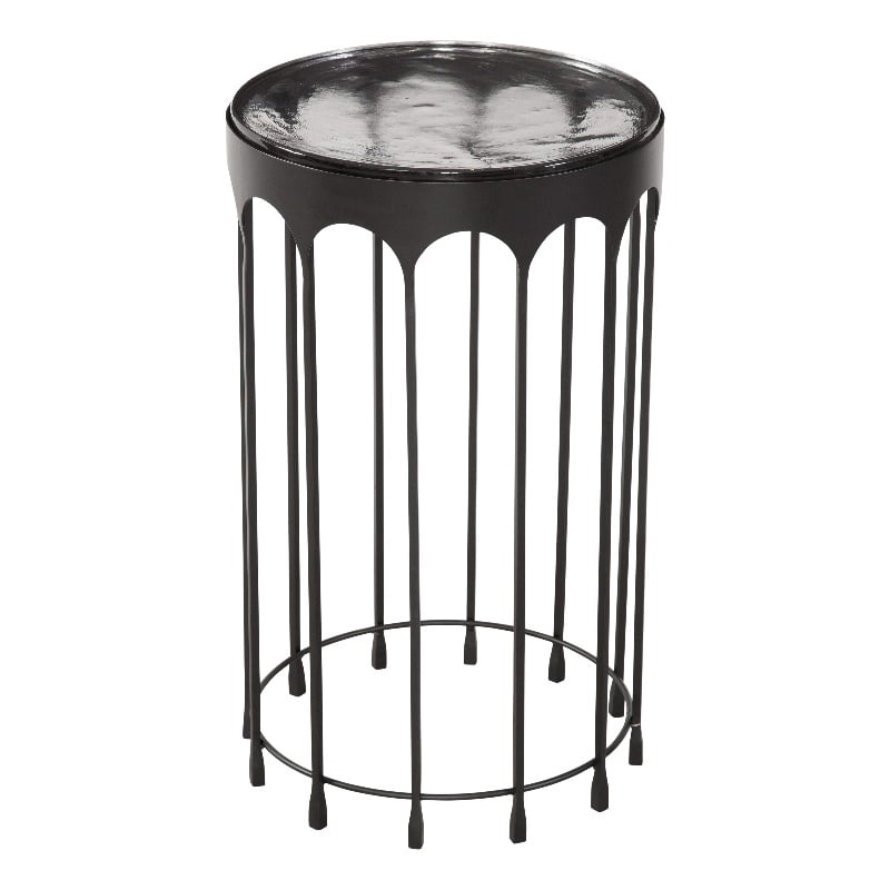 Hartley Accent Table in Matte Black Metal