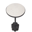 Sprout Accent Table in Black Metal and White Marble
