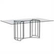 Sophia Dining Table in Chrome Metal with Glass Top