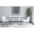 Sophia Dining Table in Chrome Metal with Glass Top