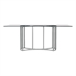 Sophia Dining Table in Chrome Metal with Glass Top