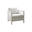 Mylo Coastal Farmhouse Accent Chair in Hand Brushed White Wood and Fabric