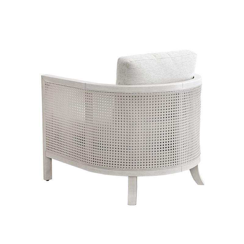 Mylo Coastal Farmhouse Accent Chair in Hand Brushed White Wood and Fabric