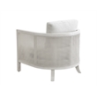 Mylo Coastal Farmhouse Accent Chair in Hand Brushed White Wood and Fabric