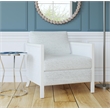 Mylo Coastal Farmhouse Accent Chair in Hand Brushed White Wood and Fabric