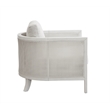 Mylo Coastal Farmhouse Accent Chair in Hand Brushed White Wood and Fabric