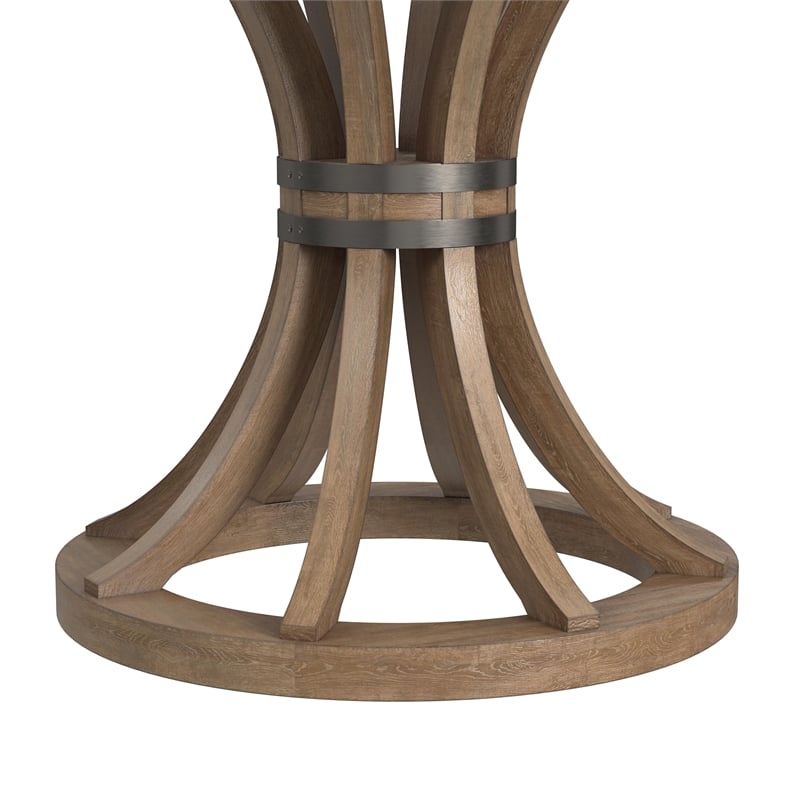 Bassett Mirror Sheffield Round Contemporary Wood Dining Table in Brown