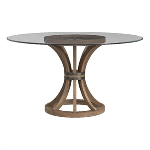 Bassett Mirror Sheffield Round Contemporary Wood Dining Table in Brown