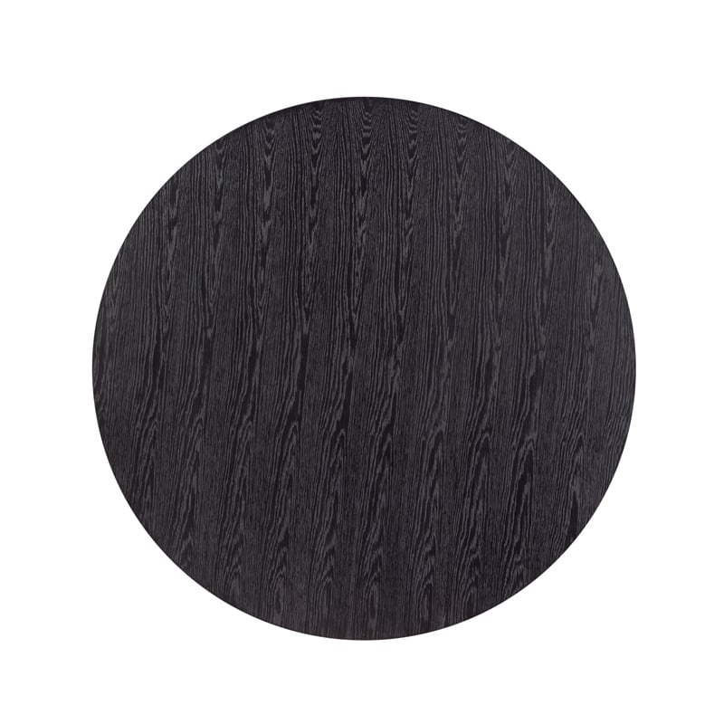 Mateo Contemporary Round Dining Table in Black Wood