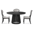 Mateo Contemporary Round Dining Table in Black Wood