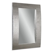 Bassett Mirror Tambour Contemporary Engineered Wood Wall Mirror in Silver