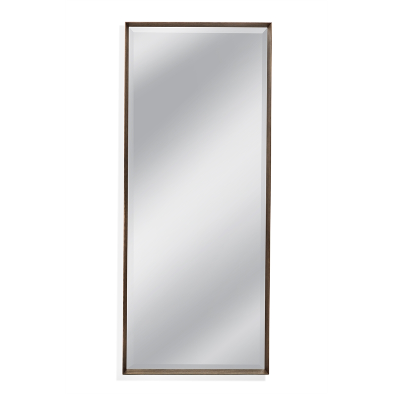 Bassett Mirror Belden Traditional Wood & Glass Floor Mirror in Brown