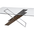 Harmon Rectangular Dining Table in Brown Wood and Metal