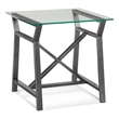 Ross End Table with X-Cross Base in Gray Metal