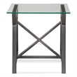 Ross End Table with X-Cross Base in Gray Metal