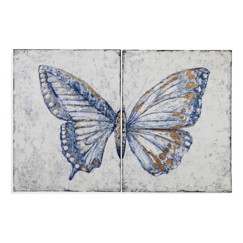 Blue Butterfly on Gallery Wrapped Canvas Fabric
