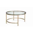 Anderson Round Nesting Cocktail Table in Gold Metal with Glass Top