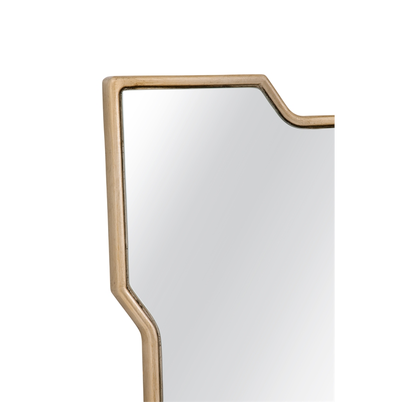 Trident Wall Mirror in Gold Leaf Engineered Wood Frame