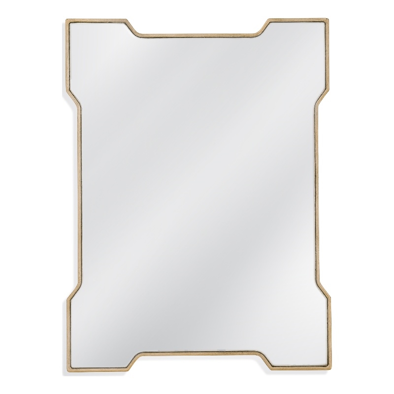 Trident Wall Mirror in Gold Leaf Engineered Wood Frame