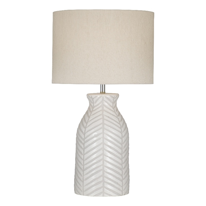 Sabrina Cream Terra Cotta Table Lamp with Fabric Shade