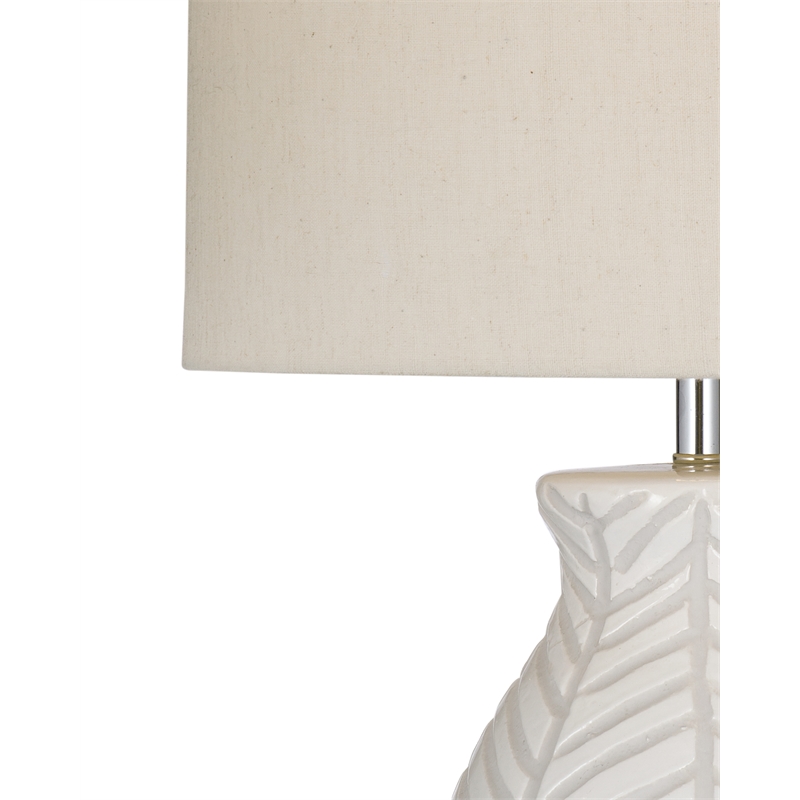 Sabrina Cream Terra Cotta Table Lamp with Fabric Shade