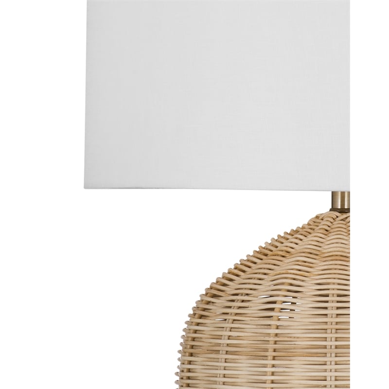 Holland Table Lamp in Natural Woven Rattan