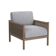 Hedges Wooden Accent Chair with Blue Fabric