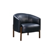 Higgins Navy Blue Accent Chair with Wood Frame