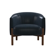 Higgins Navy Blue Accent Chair with Wood Frame