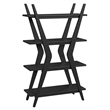 Stratton Modern Inspired Matte Black Wood Etagere