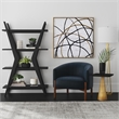 Stratton Modern Inspired Matte Black Wood Etagere