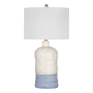 Lucy Table Lamp in Pale Blue and Dusty White Resin
